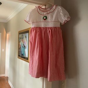 Nearly new Smocked Christmas dress